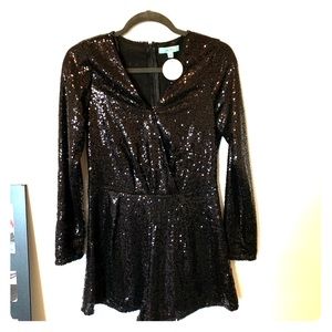 Black Sequin Romper